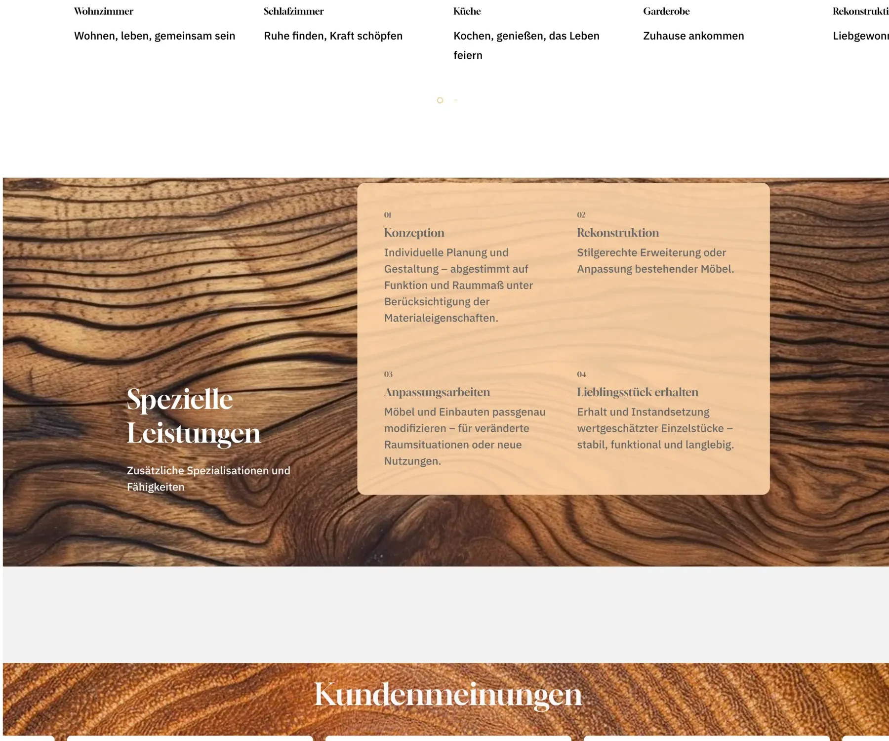 Projektfotos von Küchen, Wohnzimmern und Schlafzimmern auf born-to-be-tischler.at